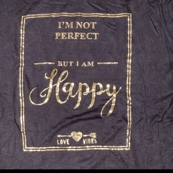 I'M Not Perfect But I Am Happy Hooded Jersey NWOT - Picture 2 of 3